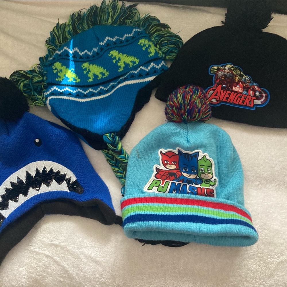 Bundle of four boys winter hats